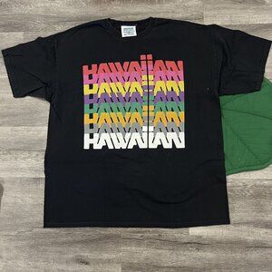Hawaiian Airlines 85 Years Mens XL Black Retro Print Graphic Tee T-shirt